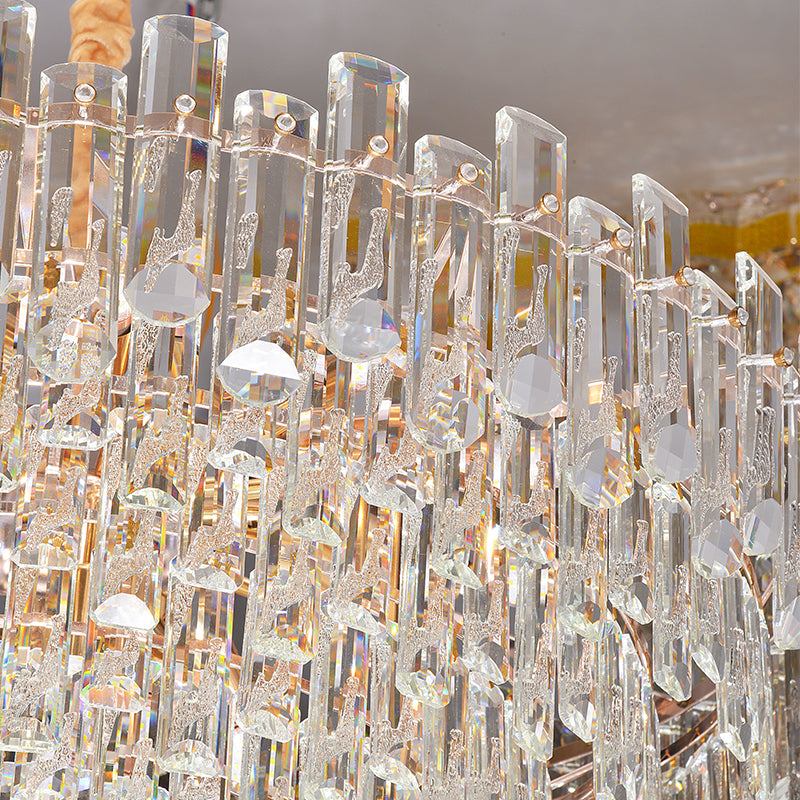 Lightingsea Modernist Gold Crystal Glass Chandelier For Interior Overhead Lighting