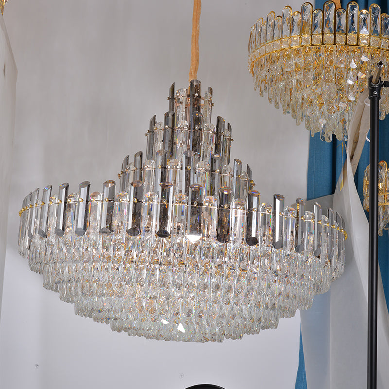 Lightingsea Elysian Elegance Crystal Chandelier With Crystal Glass Shade