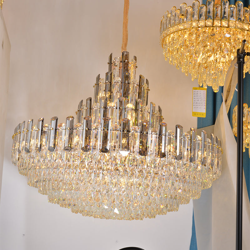 Lightingsea Elysian Elegance Crystal Chandelier With Crystal Glass Shade