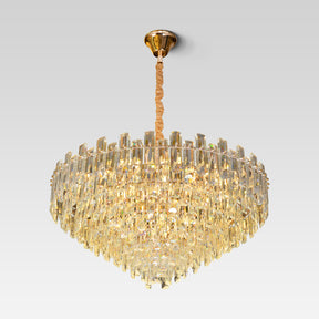 Lightingsea Modernist Gold Crystal Glass Chandelier